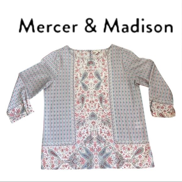 Mercer & Madison Twin Print Paisley Blouse - Picture 1 of 13